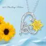 You Are My Sunshine Sunflower Necklace S925 Sterling Silver Sunflower Jewelry for Women Teens