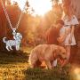 Dog Pendant Necklace Jewelry for Women Girls Kids,Silver Plated Dog Lovers Gifts for Kids Jewelry