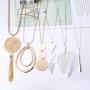 Finrezio 6PCS Long Pendant Necklace Set Tassel Pendant Simple Bar Necklace Strands for Women