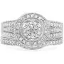 Dazzlingrock Collection 0.50 Carat (ctw) Sterling Silver White Diamond Round Ladies Bridal Engagement Ring Set 1/2 CT, Size 8.5 Dazzlingrock Collection 0.50 Carat (ctw) Sterling Silver White Diamond Round Ladies Bridal Engagement Ring Set 1/2 CT, Size 8.5