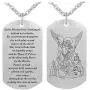 ST.Saint Michael Archangel Prayer Necklace Stainless Steel Bible Verse Prayer Dog Tag Necklace Christian Faith Jewelry