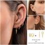 Small Dangle Hoop Earrings 14K Gold Plated Cubic Zirconia Boho Women Girls Huggie Earring Dainty Jewelry Gift
