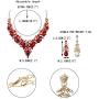 EVER FAITH Womens Crystal Elegant Bridal Floral Cluster Teardrop Statement Necklace Earrings Set
