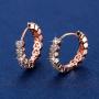 JUMOO Rose Gold Hoop Stud Earrings for Women Girl Love Shape cubic zirconia Copper Fashion Jewelry Hypoallergenic