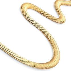 Gold Toned 316L Stainless Steel Mens Necklace Snake Chain 20'' - Necklaces for Men - Mens Jewelry (6MM)