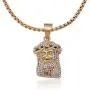 Double Rainbow Jewelry C07G-P11G Mens Stainless Steel Gold Color Religious Jesus Head Piece Pendant w/ 3.5mm Box Necklace Chain Double Rainbow Jewelry C07G-P11G Mens Stainless Steel Gold Color Religious Jesus Head Piece Pendant w/ 3.5mm Box Necklace Chain