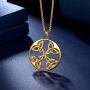 beautlace Celtic Knot Necklaces Silver/18K Gold/Black Gun Plated Round Good Luck Irish Celtic Knot Vintage Knot Pendant Birthday Gift for Women Men KP0138