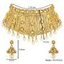 Aheli Indian Wedding Designer Faux Kundan Encrusted Choker Necklace with Maang Tikka Set Party Ethnic Fashion Jewelry for Women