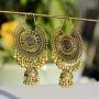 DOUVEI 4 Pairs/Set Indian Jhumka Jhumki Ethnic Dangle Earring Sets for Women Vintage Silver Gold Long Tassel Bell Drop Bollywood Earrings Boho Gypsy Jewelry
