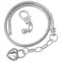 RUBYCA 10pcs 8.7'' Lobster Clasp Heart Lock Pendant Snake Chain European Charm Bracelet Silver Tone RUBYCA 10pcs 8.7'' Lobster Clasp Heart Lock Pendant Snake Chain European Charm Bracelet Silver Tone