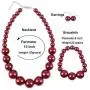 KOSMOS-LI Womens Large Big Simulated Pearl Statement 19'' Necklace Bracelet and Earrings Jewelry Set