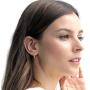 PAVOI 14K Gold Plated 925 Sterling Silver Post Cubic Zirconia Hoop Earrings 30/15mm