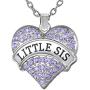 Jewelry Necklace Gifts for Sisters, Big Sis & Lil Sis Heart Necklace Set for 2, Sister Necklaces, Big & Little Sisters Birthday Gifts, Granddaughter Gifts, Christmas Stocking Stuffers