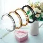 Zuo Bao Hair Tie Bracelet High Polishing Stainless Steel Grooved Cuff Bangle for Women Girls