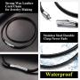 Richsteel Men Women Black/Brown Braided Wax Rope Necklace 2/3mm Wide 16”18'' 20'' 22'' 24'' 26'' 28'' 30'' Length Leather Necklace with Customizable Stainless Steel Clasp Waterproof