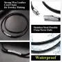 Richsteel Men Women Black/Brown Braided Wax Rope Necklace 2/3mm Wide 16”18'' 20'' 22'' 24'' 26'' 28'' 30'' Length Leather Necklace with Customizable Stainless Steel Clasp Waterproof Richsteel Men Women Black/Brown Braided Wax Rope Necklace 2/3mm Wide 16”18'' 20'' 22'' 24'' 26'' 28'' 30'' Length Leather Necklace with Customizable Stainless Steel Clasp Waterproof