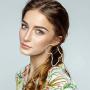 CASSIECA 2 Pcs Stainless Steel African Map Earrings Ethnic Style Dangle Earrings Fashion Africa Drop Hoop Earrings for Women Jewelry