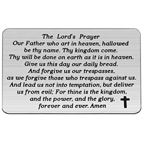 CYTING The Lords Prayer Engraved Wallet Card Bible Verse Wallet Insert Christian Jewelry Religious Gift
