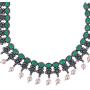 Efulgenz Boho Vintage Antique Ethnic Gypsy Indian Oxidized Silver Crystal Cubic Zirconia Bridal Necklace Earrings Jewelry Set