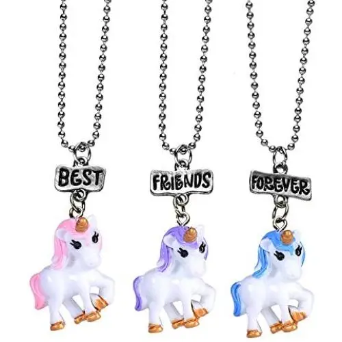 3 Packs Best Friends Forever Kids Resin Pendant BFF Tags Necklaces Set 3 Packs Best Friends Forever Kids Resin Pendant BFF Tags Necklaces Set