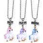 3 Packs Best Friends Forever Kids Resin Pendant BFF Tags Necklaces Set