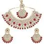 MUCH-MORE Indian Traditional Kundan Bridal Necklace Pearl & Colored Beads Bollywood Style Set for Women MUCH-MORE Indian Traditional Kundan Bridal Necklace Pearl & Colored Beads Bollywood Style Set for Women