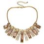 Chunky Collar Statement Necklace For Women,Rhinestone Statement Bib Necklace Gold, Fashion Costume Jewelry Crystal Necklace Large