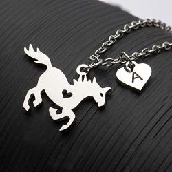 Joycuff Horse Necklaces for Teen Girls Daughter Little Sister Niece Best Friend Women Horse Lovers Gifts Initial Charm Pendant Personalized Birthday Gifts for Her