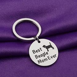 PENQI Beagle Mom Gift Beagle Lover Gift Best Beagle Mom Ever Keychain Beagle Owner Gift Animals Lover Gift Pet Lover Gift for Dog Lover