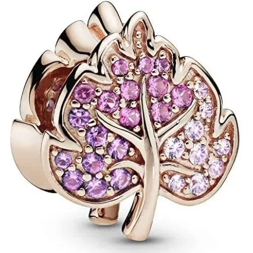 Pandora Jewelry Sparkling Pave Leaf Pandora Rose Charm Pandora Jewelry Sparkling Pave Leaf Pandora Rose Charm