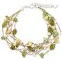 NOVICA Multi-Gem Peridot Cultured Freshwater Pearl Silver Plated Beaded Bracelet Cloud Forest