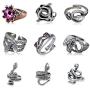 KUSERON 9PCS Stainless Steel Vintage Punk Rings,Snake Frog Open Rings,The Devil Dragon Eye Ring-Purple,Gothic Open Adjustable Ring Set Jewelry