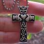 Lauren Annabelle Studio Cremation Jewelry Cross Celtic Claddagh Urn Stainless Steel Pendant Necklace for Men and Women Dad Mom