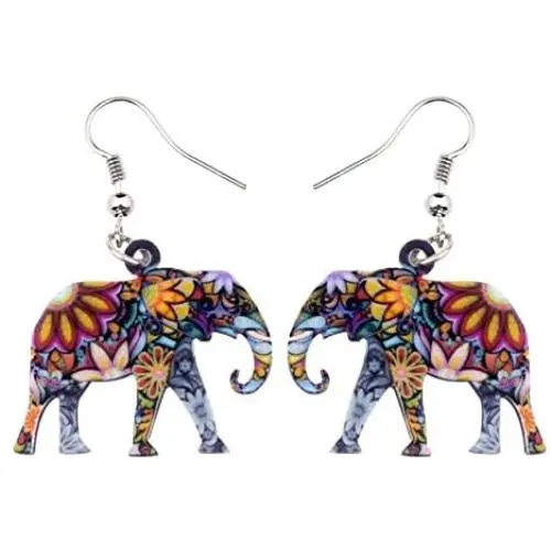 NEWEI Acrylic Drop Brand Sweet Elephant Earrings For Girl Women Gift Charms Fashion Animal Jewelry