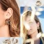 EASYSO 14K Gold Plated Hoop Earrings, Lightweight Chunky Open Hoops Hypoallergenic Earrings for Women Sensitive Ears, Silver Post Split Huggie Earrings for Teen Girls Valentines Day
