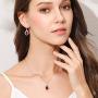 EleQueen 925 Sterling Silver Cubic Zirconia Teardrop of Angel Bridal Pendants Necklace Hook Earrings Sets