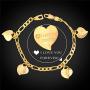 U7 Heart Charm Bracelet Stainless Steel Dainty Link Chain Dainty Jewelry Custom Initials Charm/Love Heart Bracelet for Women Girls,Length Adjustable 7-10 Inch
