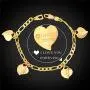 U7 Heart Charm Bracelet Stainless Steel Dainty Link Chain Dainty Jewelry Custom Initials Charm/Love Heart Bracelet for Women Girls,Length Adjustable 7-10 Inch