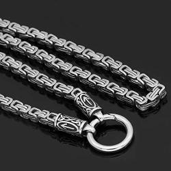 GuoShuang Nordic Viking Rune with Thor Pendant Necklace Stainless Steel -King Chain with Valknut Gift Bag