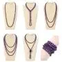 CrystalTears Natural Healing Crystal Stone Beads Necklace Handmade Knotted Multi Layer Long Wrap Necklace Gemstone Beaded Jewelry for Women Reiki Healing Meditation CrystalTears Natural Healing Crystal Stone Beads Necklace Handmade Knotted Multi Layer Long Wrap Necklace Gemstone Beaded Jewelry for Women Reiki Healing Meditation