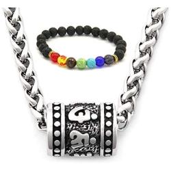 GUNGNEER Meditation Mantra Neckace Stainless Steel Keel Chain Prayer Tibetan Healing Spiritual Jewelry Men Women