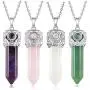 XIANNVXI Healing Crystal Stone Point Pendant Necklace Natural Reiki Quartz Hexagonal Gemstone Jewelry Necklaces for Women XIANNVXI Healing Crystal Stone Point Pendant Necklace Natural Reiki Quartz Hexagonal Gemstone Jewelry Necklaces for Women