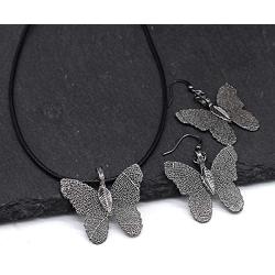 UDORA Butterfly Pendant Dangle Necklace Earrings Jewelry Set Gift For Women Girls