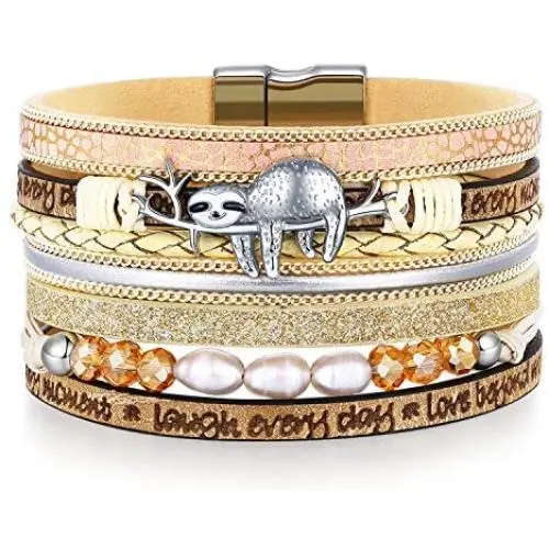 DESIMTION Animals Gifts for Girls Women, Sloth Elephant Owl Lovers Collector Wrap Bracelets Birthday Christmas Jewelry Gifts for Daughter Niece Granddaughter DESIMTION Animals Gifts for Girls Women, Sloth Elephant Owl Lovers Collector Wrap Bracelets Birthday Christmas Jewelry Gifts for Daughter Niece Granddaughter