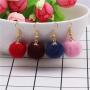 XCFS 10 Pairs POM POM Fur Balls Tassel Dangle Earrings 18K Gold Plated 10 colors Faux Plush Pompon Ball Earring For Women Girls