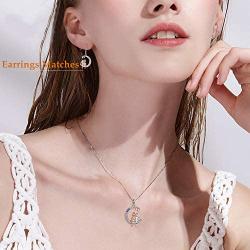AOBOCO Sisters Birthday Gifts from Sister Sterling Silver Crescent Moon Girls Pendant Necklace