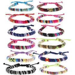 FROG SAC 12 VSCO Bracelets for Teen Girls, VISCO Girl Braided Friendship Bracelets for Women and Men, VSCO Girl Stuff, Boho Woven Rope String Bracelets for Teens, Friendship Bracelet Pack