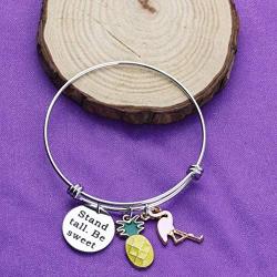 SEIRAA Pineapple Jewelry Sand Tall Be Sweet Keychain Flamingo Jewelry Tropical Inspirational Gift