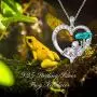 RMREWY 925 Sterling Silver Frog Necklace with Lotus Leaf Heart Love Jewelry Pendant Necklace for Women