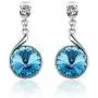 UPSERA Silver Tone Crystals from Swarovski Dangle Drop Earrings UPSERA Silver Tone Crystals from Swarovski Dangle Drop Earrings